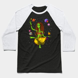 Hippie Alien Yoga Baseball T-Shirt